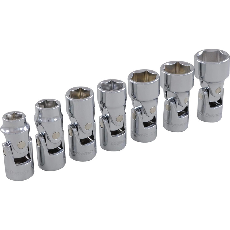 3/8" Drive 7pc 6-Point SAE Universal Joint Socket Set, 3/8" - 3/4"